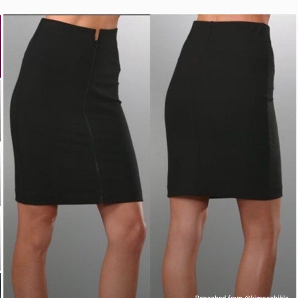 THEORY Classical Anesa Zipper High Waisted Skirt Black Size 8